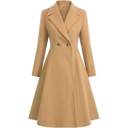 Women’s Classic Double-Breasted Trench Coat | Elegant Long Lapel Overcoat with Belt | Timeless Waterproof Autumn & Winter Jacket | High-Sense Professional Long Coat | 2026 British Style Trench for Women