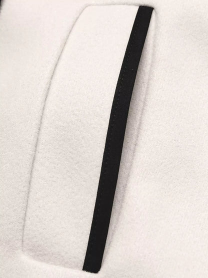 Contrast Trim Double-Breasted Jacket