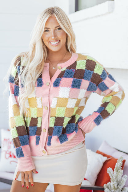 Threaded Pear Kiara Pattern Front Cardigan Sweater