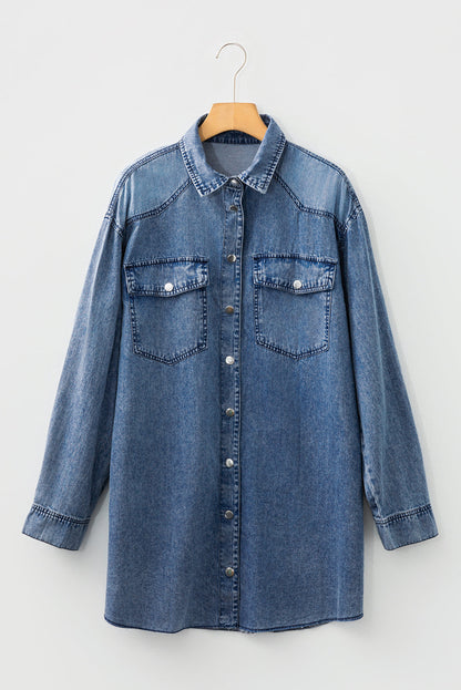 Threaded Pear Takina Raw Hem Loose Shirt