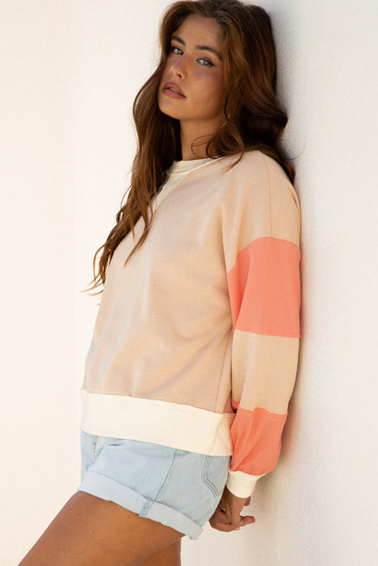 Threaded Pear Jolene Block Textured Patchwork Pullover