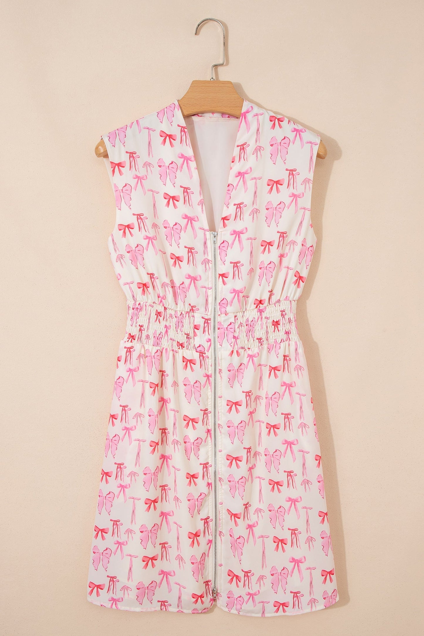 Threaded Pear Alianna Sleeveless Bow Mini Dress