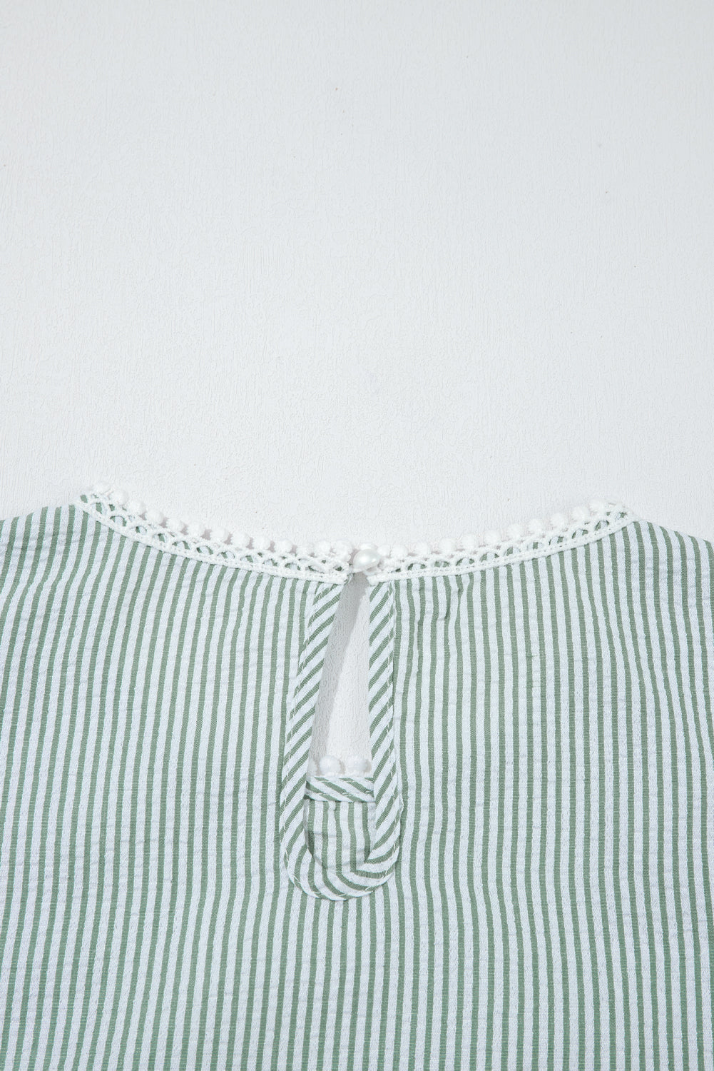 Threaded Pear Meredith Stripe Lace Patchwork Crew Neck Tank Top