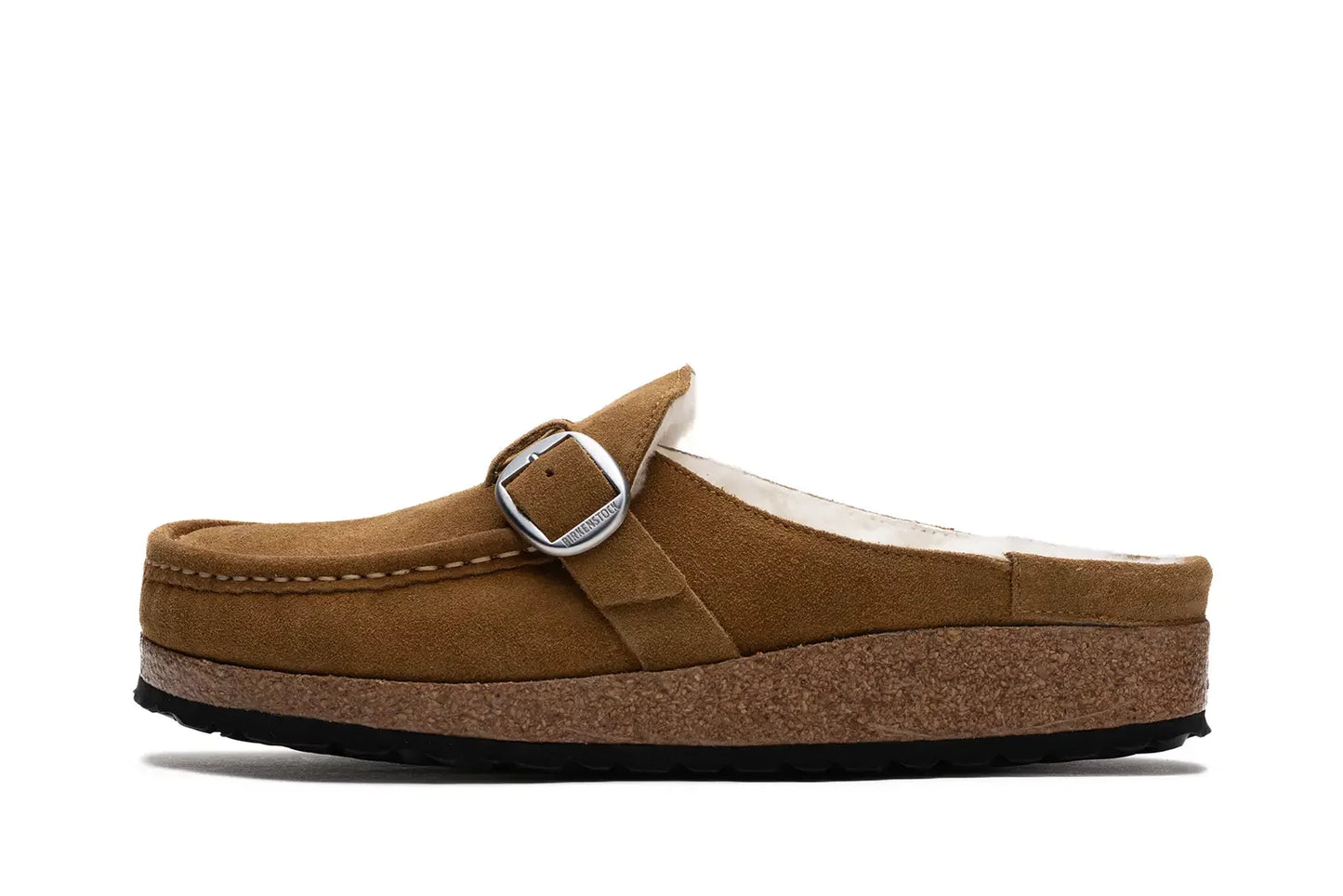 Birkenstock Buckley Shearling Suede Leather Dark Tea