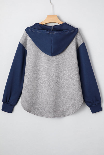 Threaded Pear Zariyah Block Patchwork Drawstring Hoodie