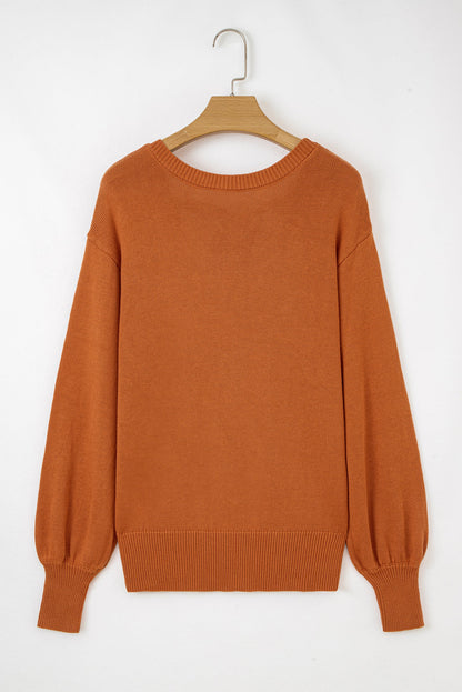 Threaded Pear Abigail Trim Drop Shoulder Sweater