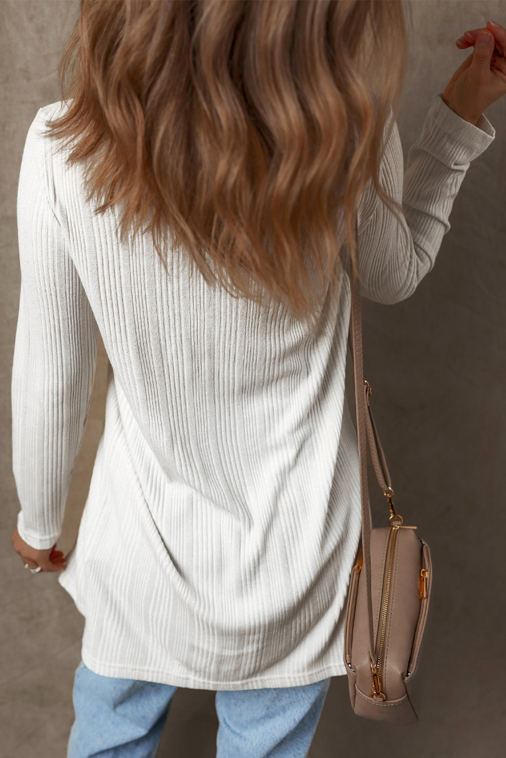 Threaded Pear Gianna Ribbed Up Tunic Cardigan