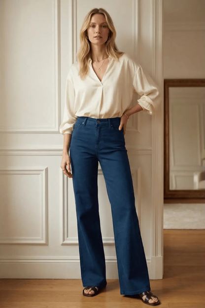 Anastasia Tummy Control High Rise Wide Flare Jeans
