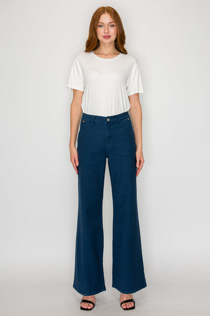 Anastasia Tummy Control High Rise Wide Flare Jeans