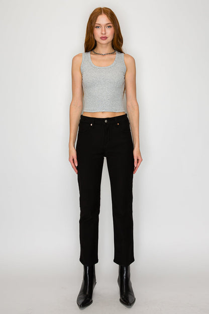 Alessandra Tummy Control High Rise Ankle Slim Straight Jeans
