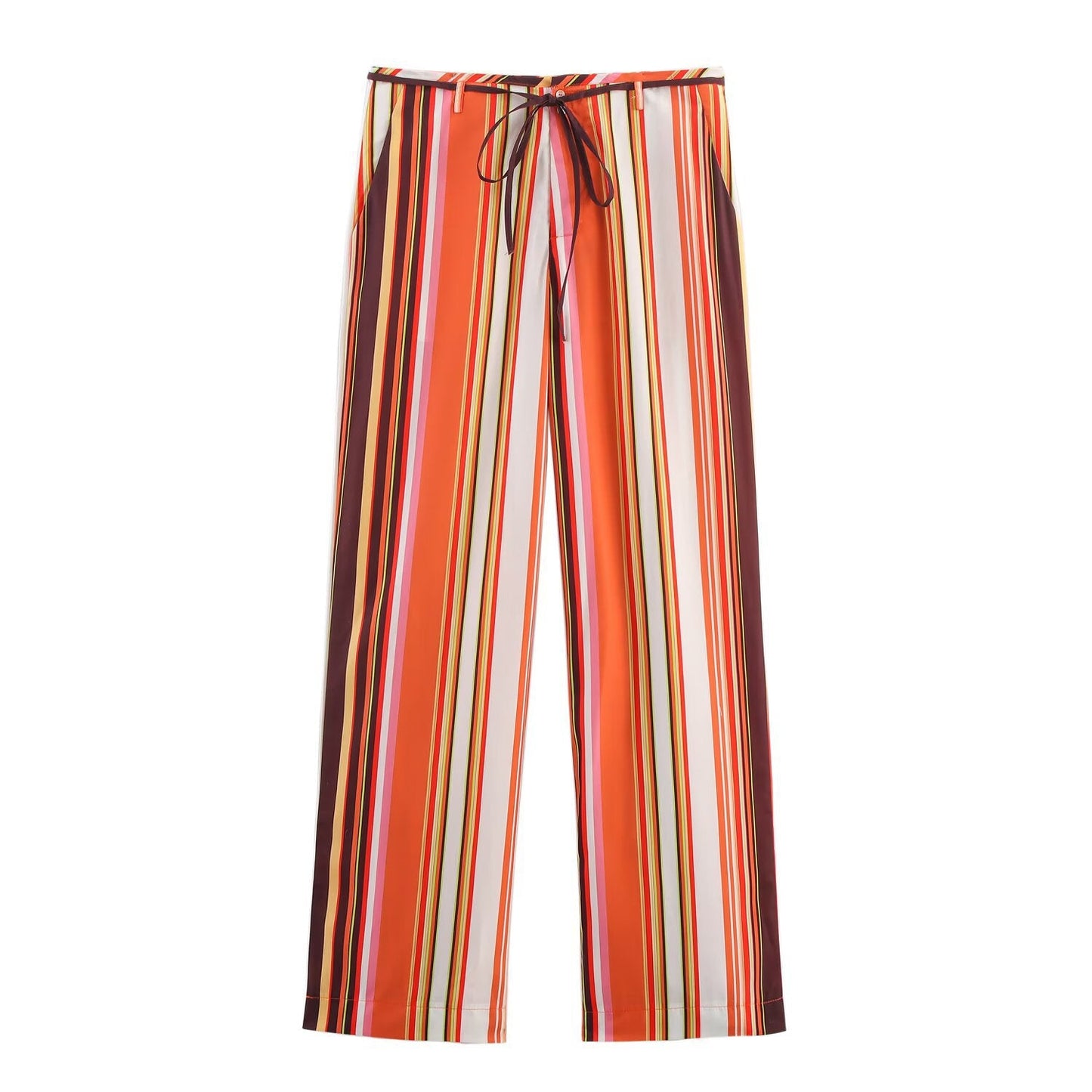 Striped pajama style shirt+pants set
