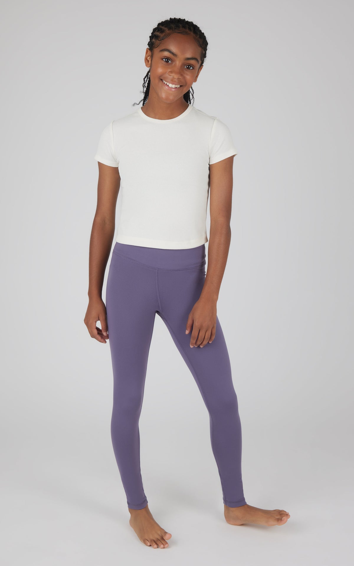 90 Degree by Reflex Girls 2 Pack Interlock Everyday Full Length Legging and Everyday Interlock High Waist Flared Pant