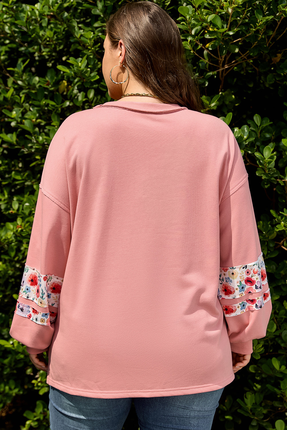 Threaded Pear Elizabeth applique Drop Shoulder Sweatshirt