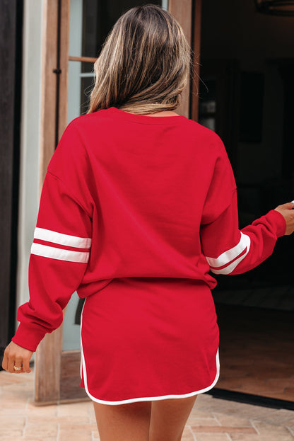 Threaded Pear Sophia Shoulder Pullover Mini Skirt