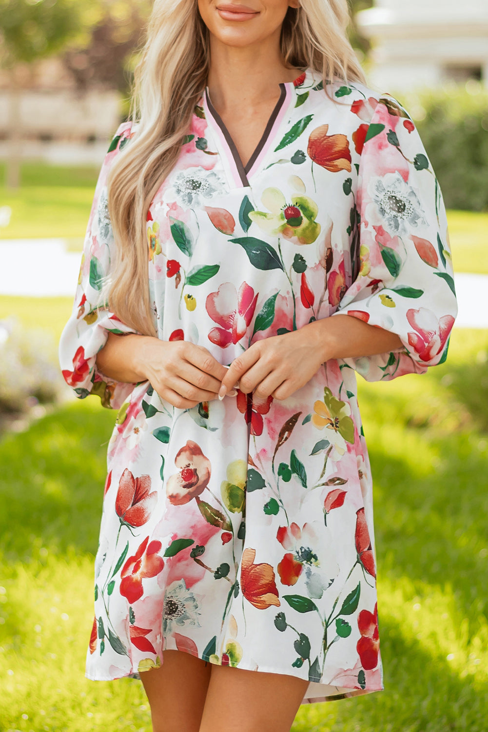 Threaded Pear Aliya Half Sleeve Shift Dress