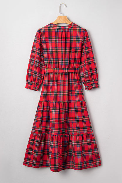 Threaded Pear Della Ruffle Hem Long Dress