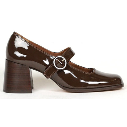 Women’s New Mary Jane Chunky High Heels | Elegant One-Word Buckle Strap Pumps | Retro Square Toe Block Heels | Trendy Office & Streetwear Mary Janes for Women