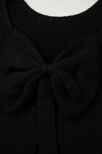 Threaded Pear Faye Backless Bubble Sleeve Sweater
