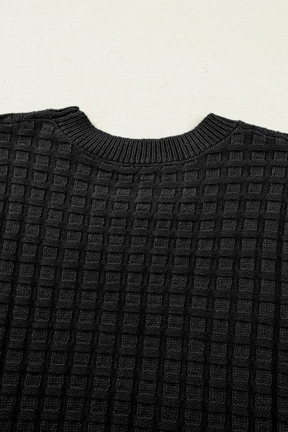 Threaded Pear Marina Textured Short Sleeve Sweater