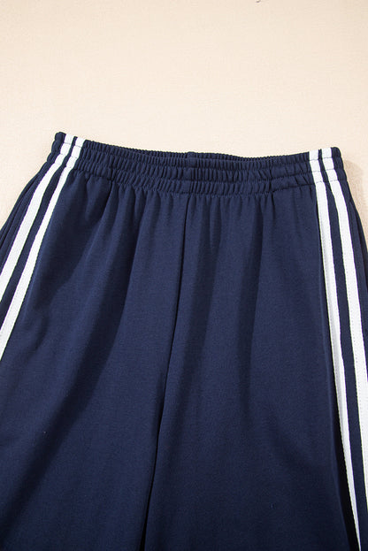 Threaded Pear Hana Striped Detail Crewneck Pullover