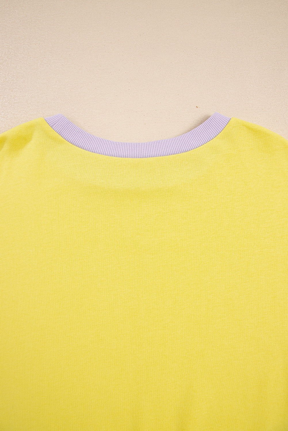 Threaded Pear Yellow Striped Color Block Patchwork Crewneck Plus Size Pullover Sweatshirt