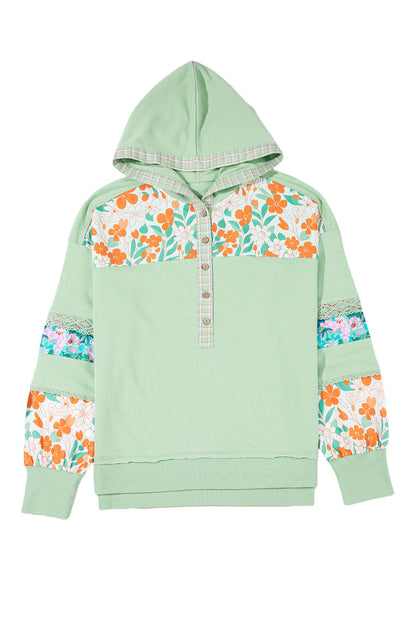 Threaded Pear Emberly Patchwork Half Hooded Pullover
