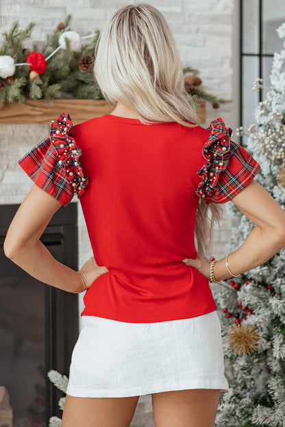 Threaded Pear Beatriz Ruffle Short Sleeve PLUS Blouse