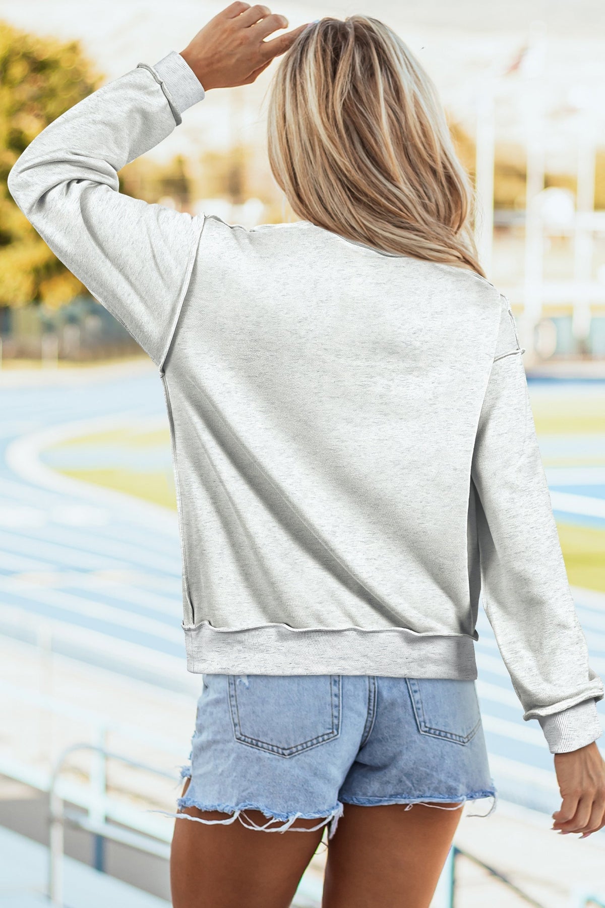 Threaded Pear Abigail Shoulder Reversible Mock Sweatshirt