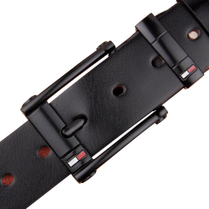 Men’s Antique Pin Buckle Leather Belt | Vintage Style Distressed Leather Waistband | Classic Retro Casual Belt for Men | High-Quality Rustic Fashion Belt with Metal Buckle