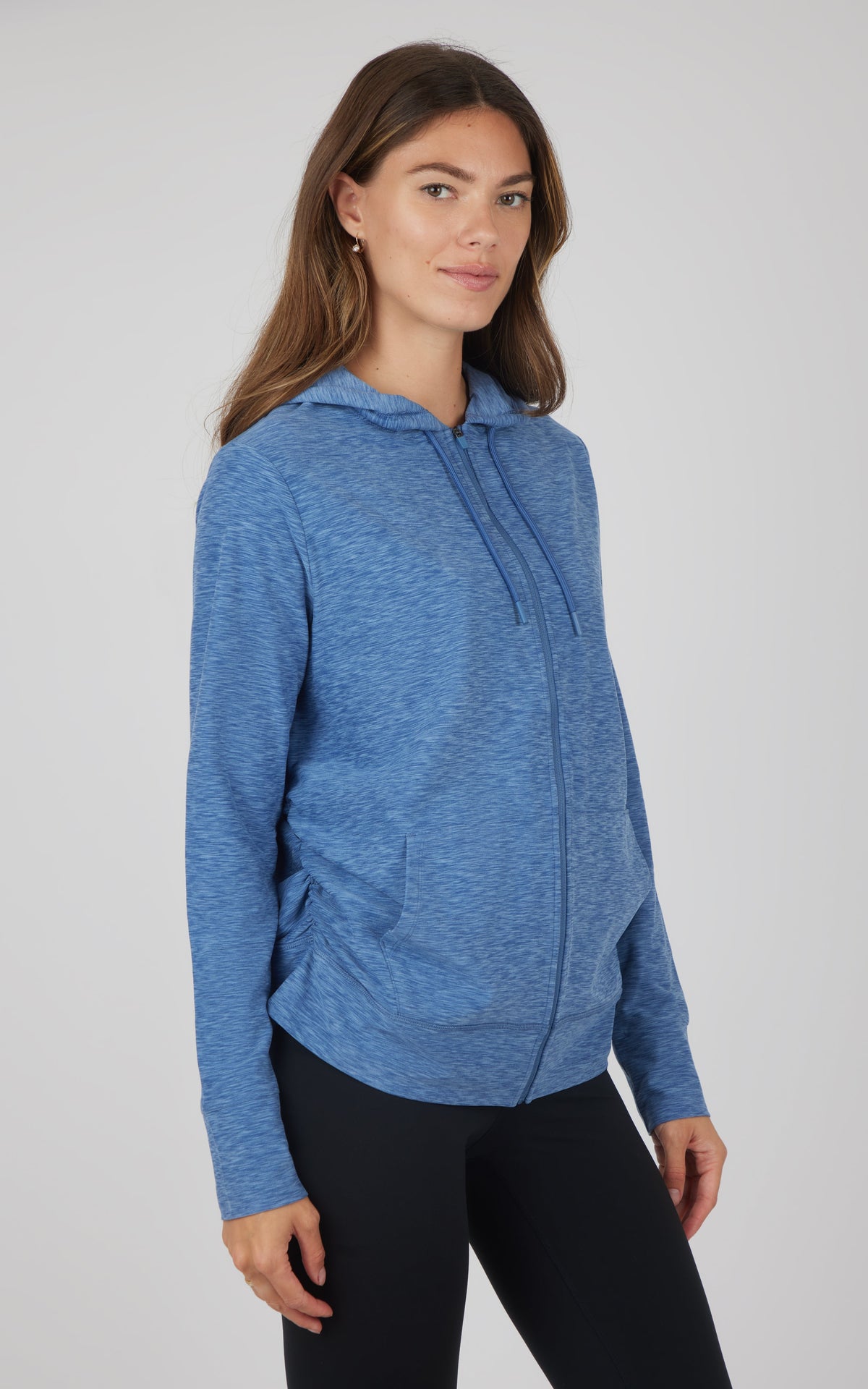 90 Degree by Reflex Maternity Heathered Lux Full Zip Jacket