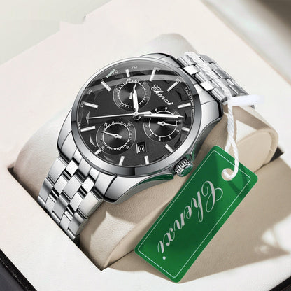Men’s Luxury Business Watch with Luminous Hands | High-Sense Executive Wristwatch | Trendy Minimalist Quartz Business Watch | Waterproof Professional Men’s Timepiece | 2026 High-Fashion Stainless Steel Watch