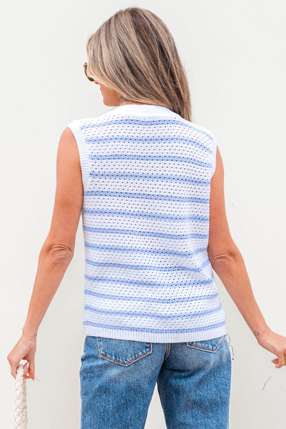 Threaded Pear Veda V Neck Gold Buttons Elegant Sweater Vest