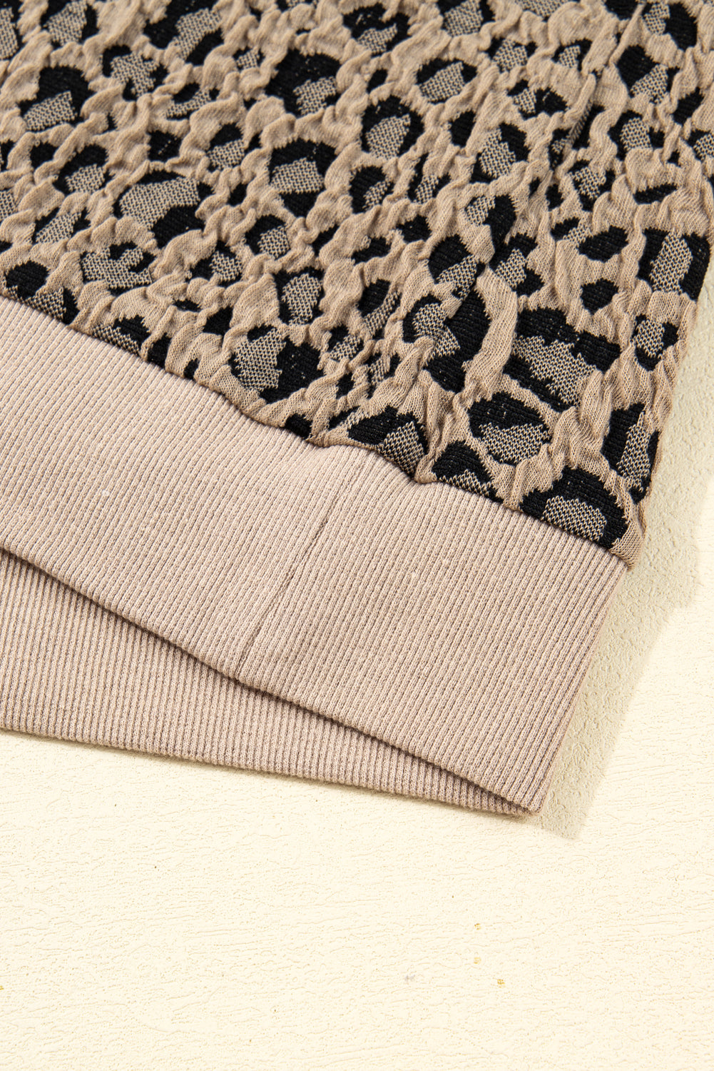 Threaded Pear Amaya Textured Ribbed Trim Long Sleeve PLUS Top