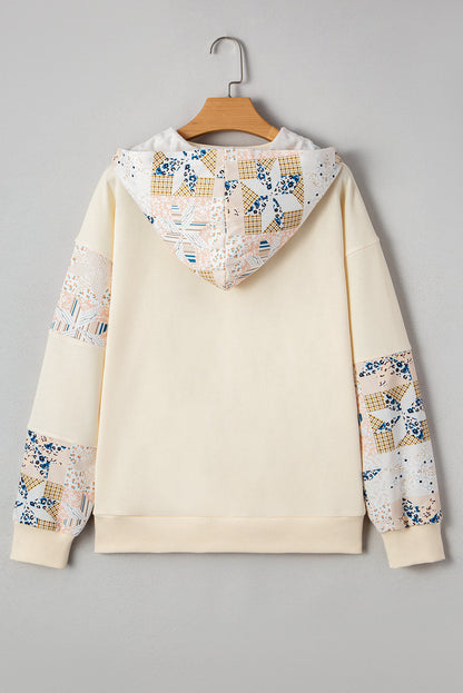Threaded Pear Dakota Geo Pattern Patchwork Hoodie