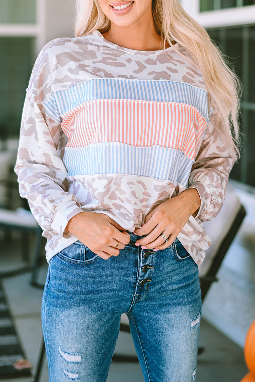 Threaded Pear Logan Puff Sleeve Knit Top