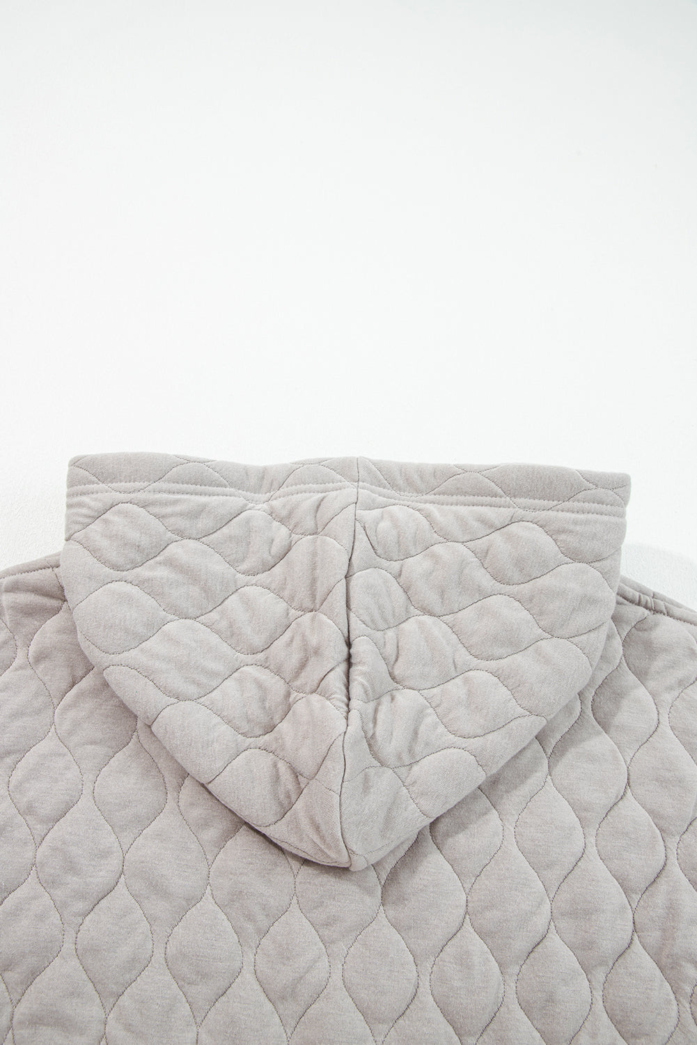 Threaded Pear Gray Quilted Quarter Zip Plus Size Hoodie