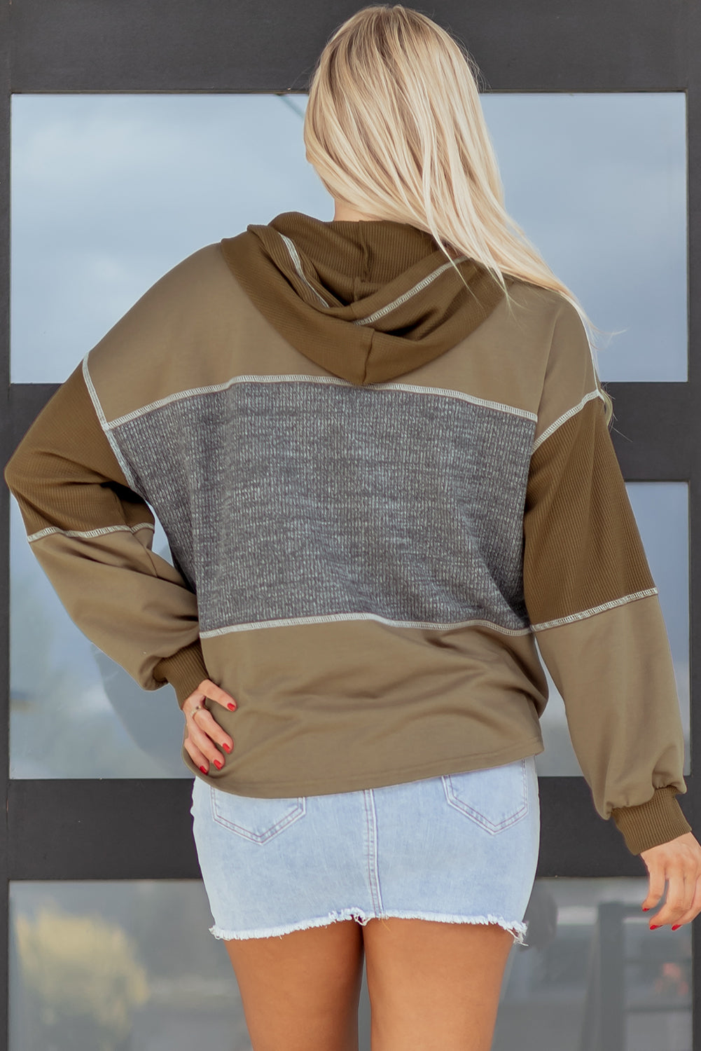 Threaded Pear Myrabella Exposed Seam Half Pullover