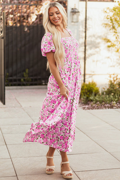 Threaded Pear Raina Sleeve Flowy Long Dress