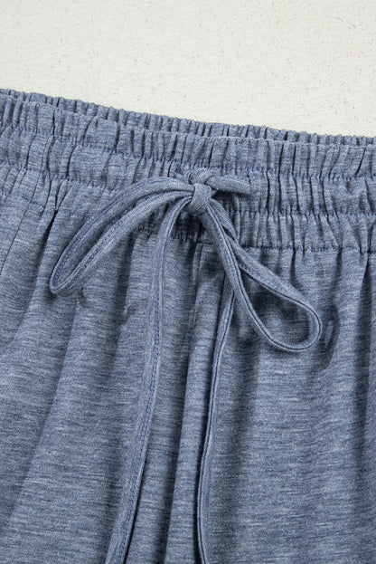 Threaded Pear Willow Drawstring Elastic Waistband Pants