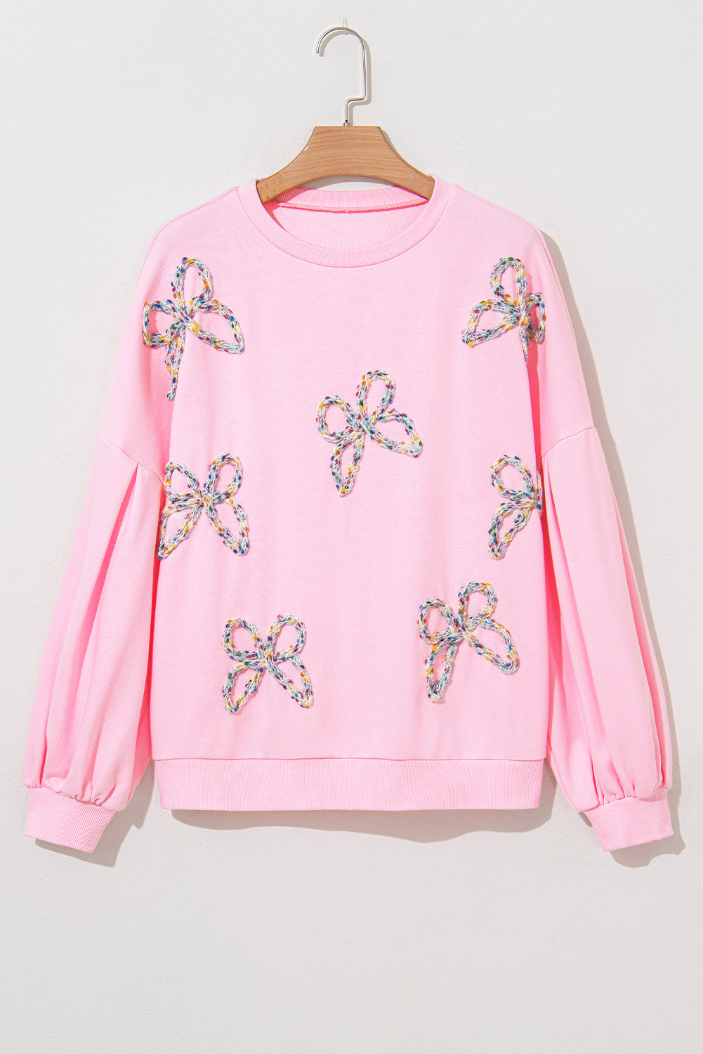 Threaded Pear Laila Bow Lantern Sleeve Oversized Sweatshirt