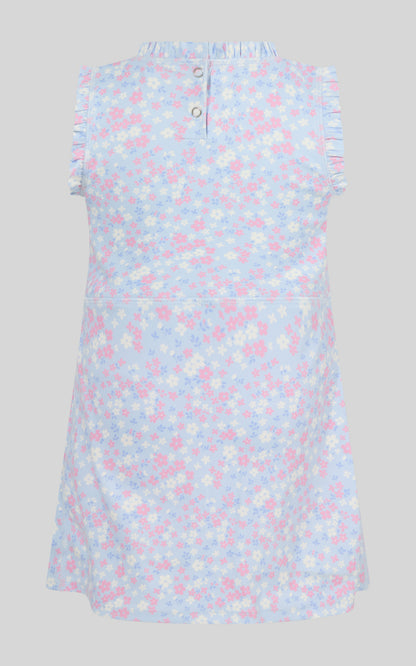 90 Degree by Reflex Toddler Girls Ruffle Dress & 3" Short & Bow Scrunchie