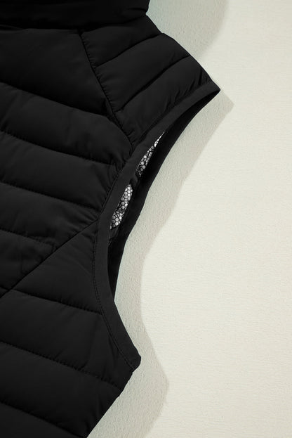 Threaded Pear Harper Quilted Zipped Puffer Vest