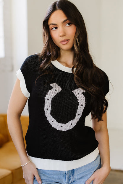 Threaded Pear Evelynn Trim Short Sleeve Sweater