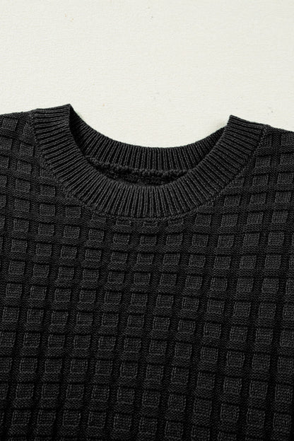Threaded Pear Marina Textured Short Sleeve Sweater