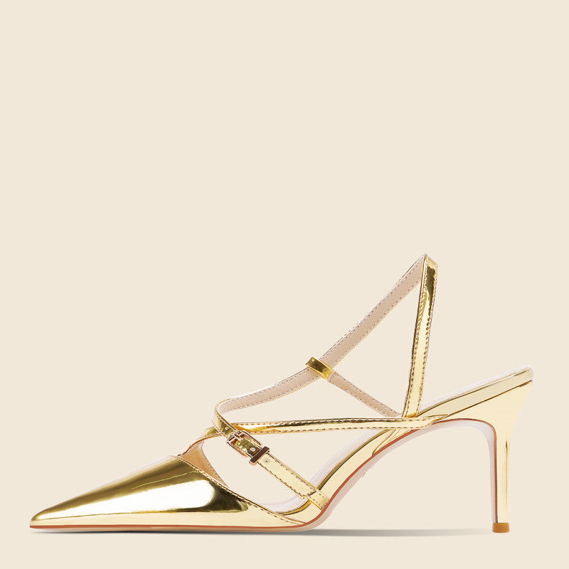 Women’s One-Word Toe High Heel Sandals | Minimalist Single Strap Evening Stilettos | Elegant Open-Toe Wedding & Party Heels | High-Sense Chic Formal Sandals | 2026 Trendy Essentials Footwear