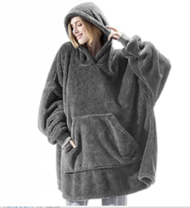 Women’s Winter Hoodie Sweatshirt with Big Pocket | Cozy Fleece-Lined Hooded Tops | Elegant Oversized Pullover Sweatshirt | Modern Relaxed Fit Winter Clothes for Ladies | 2026 Trendy Solid Color Streetwear Hoodie