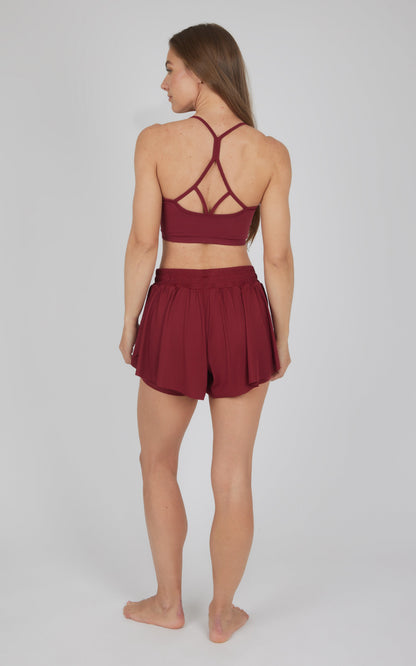 90 Degree by Reflex 2 PC Seamless Bra and Ribbed 2 in 1 Running Short