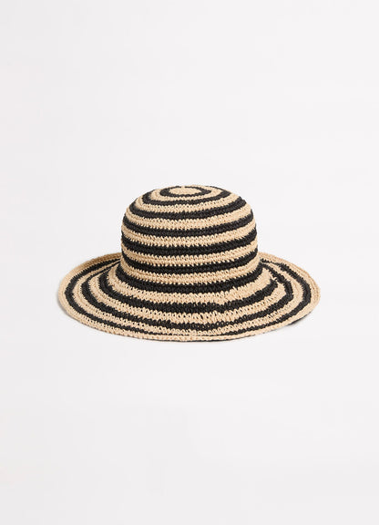 Raffia Stripe Bucket Hat