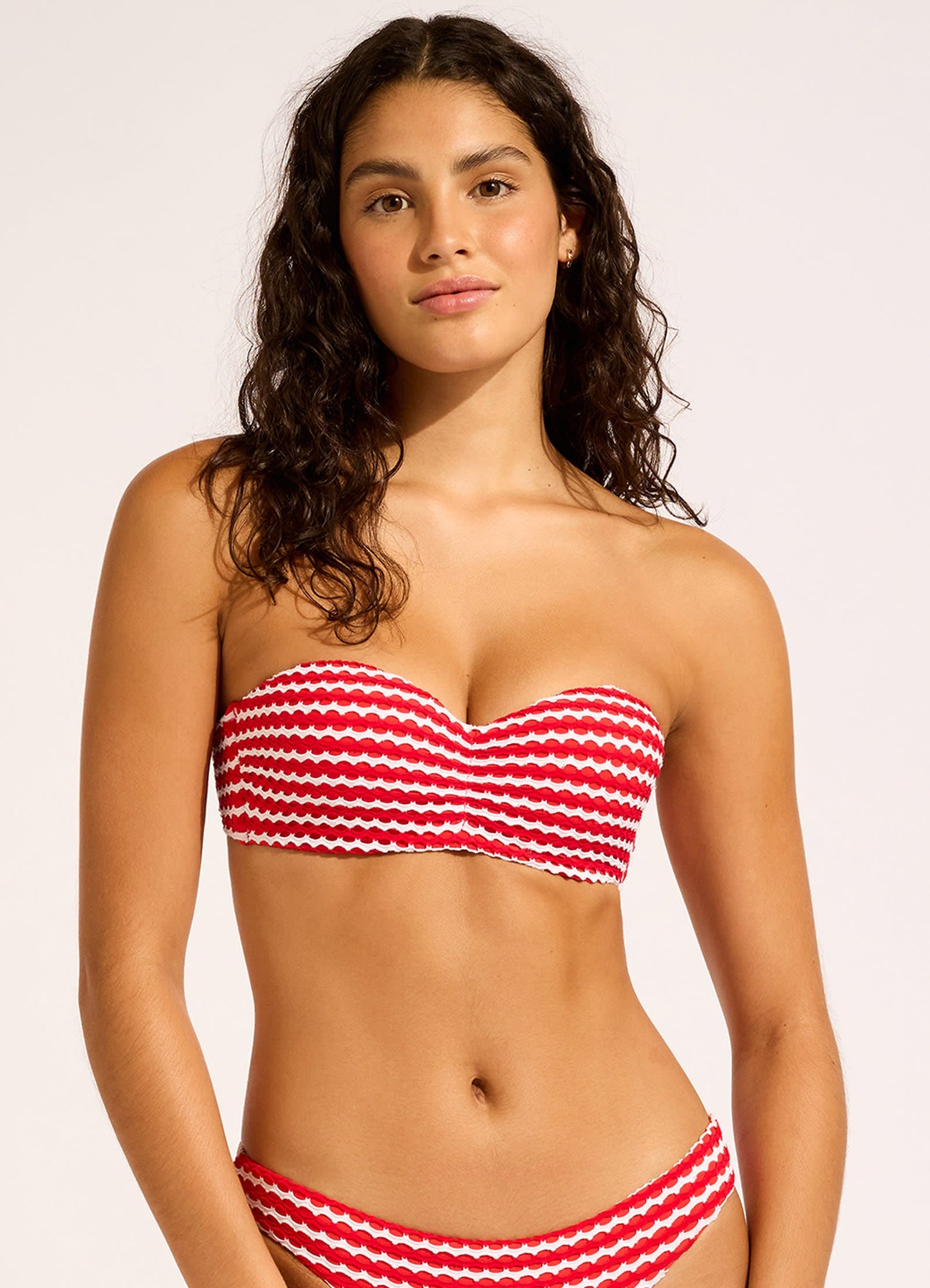 Mesh Effect Bustier Bandeau Bikini Top