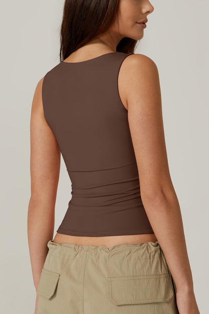✨Women's Square Neck Sleeveless Double-Layer Tank Tops